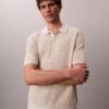 Polo de algodón liso con tejido de gofre