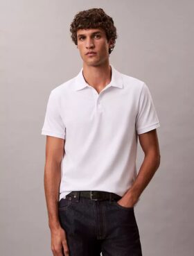 Polo de monograma en mezcla de algodón suave