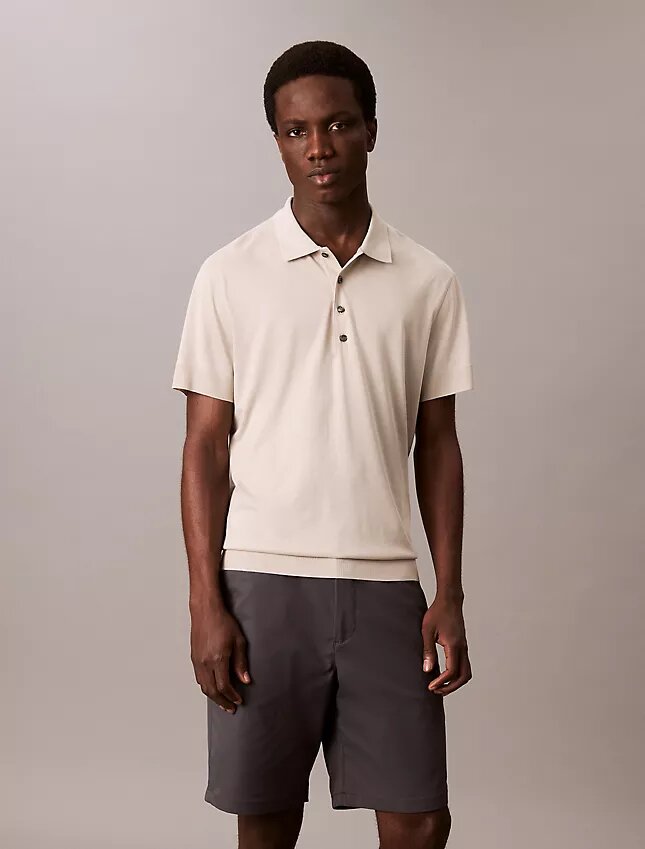 Polo de punto fino de mezcla de lyocell Polo de punto fino de mezcla de lyocell