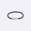 Pulsera de cuero con placa de identificación biselada
