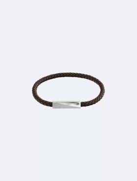 Pulsera de cuero con placa de identificación biselada Pulsera de cuero con placa de identificación biselada
