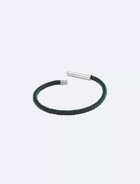 Pulsera de cuero con placa de identificación biselada Pulsera de cuero con placa de identificación biselada