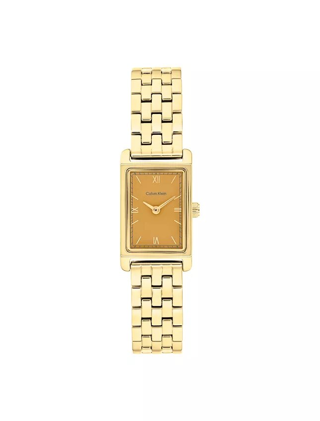 Reloj con brazalete de eslabones y esfera rectangular Reloj con brazalete de eslabones y esfera rectangular