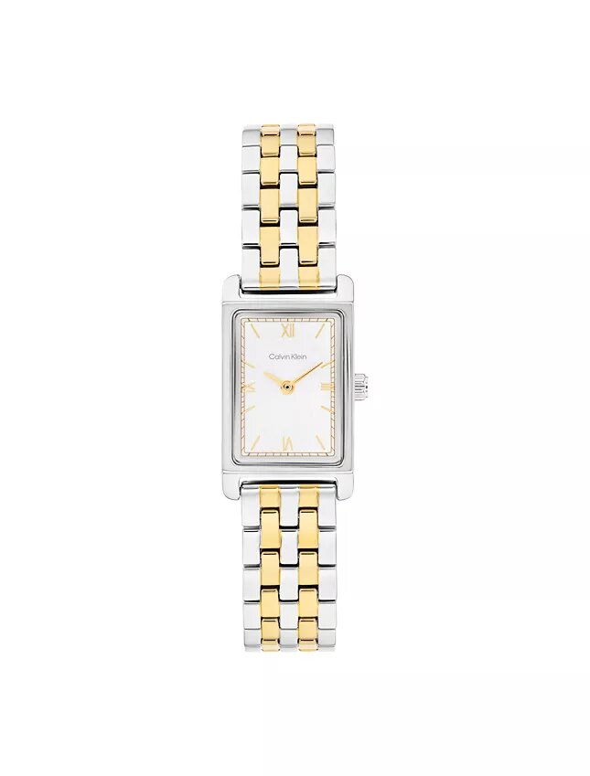 Reloj con brazalete de eslabones y esfera rectangular Reloj con brazalete de eslabones y esfera rectangular