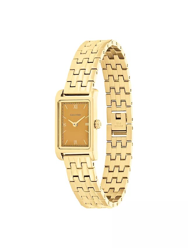 Reloj con brazalete de eslabones y esfera rectangular Reloj con brazalete de eslabones y esfera rectangular