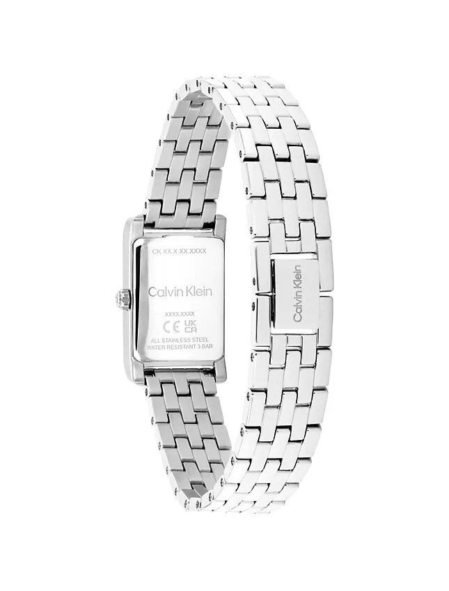 Reloj con brazalete de eslabones y esfera rectangular Reloj con brazalete de eslabones y esfera rectangular