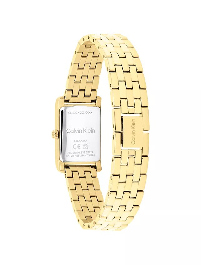 Reloj con brazalete de eslabones y esfera rectangular Reloj con brazalete de eslabones y esfera rectangular