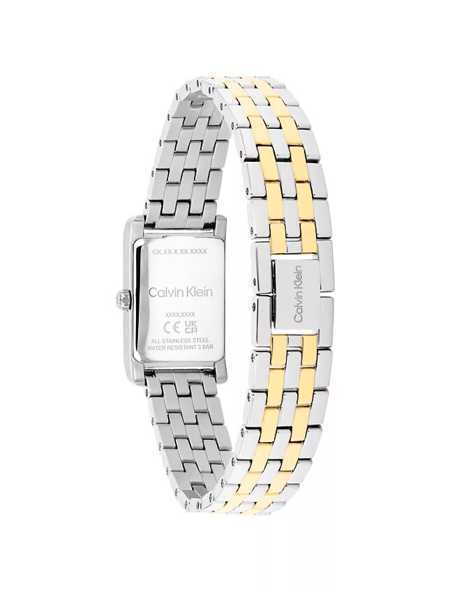 Reloj con brazalete de eslabones y esfera rectangular Reloj con brazalete de eslabones y esfera rectangular