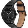 Reloj con esfera cepillada y correa de cuero Reloj con esfera cepillada y correa de cuero