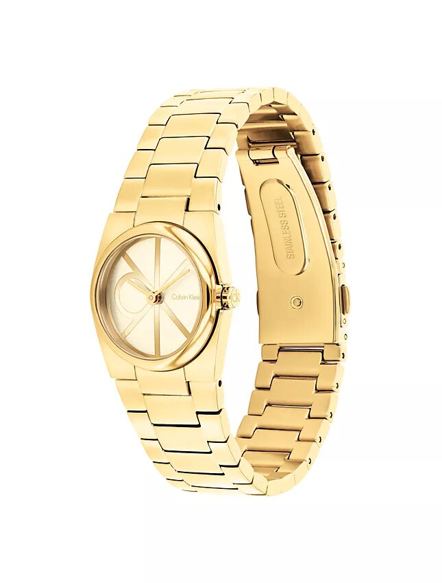 Reloj con esfera con emblema y brazalete de eslabones Reloj con esfera con emblema y brazalete de eslabones