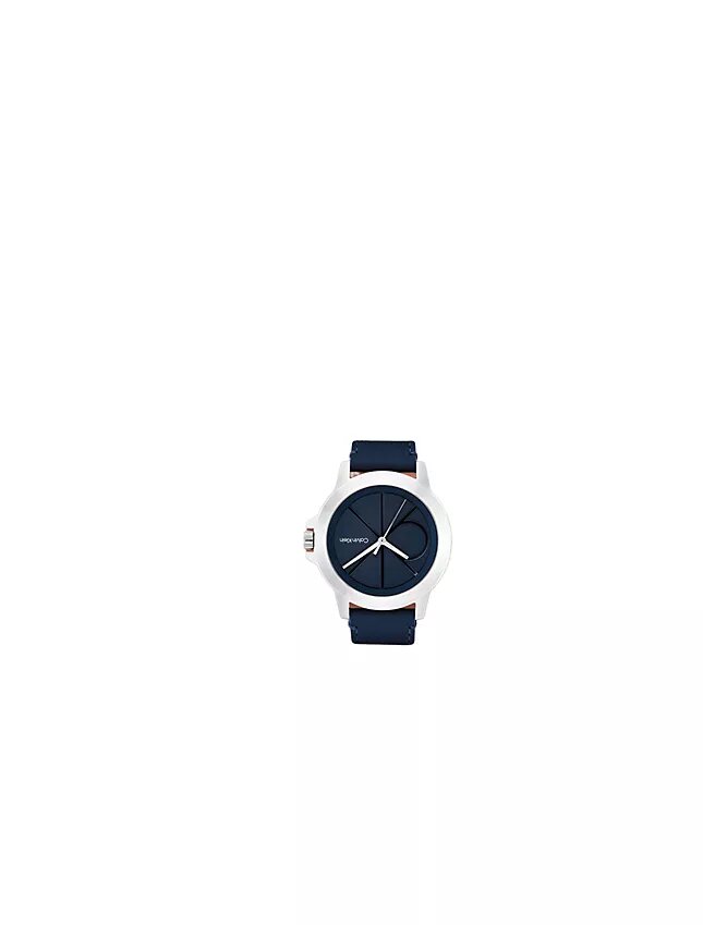 Reloj con esfera con emblema y correa de cuero Reloj con esfera con emblema y correa de cuero