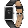 Reloj con esfera rectangular y correa de cuero Reloj con esfera rectangular y correa de cuero