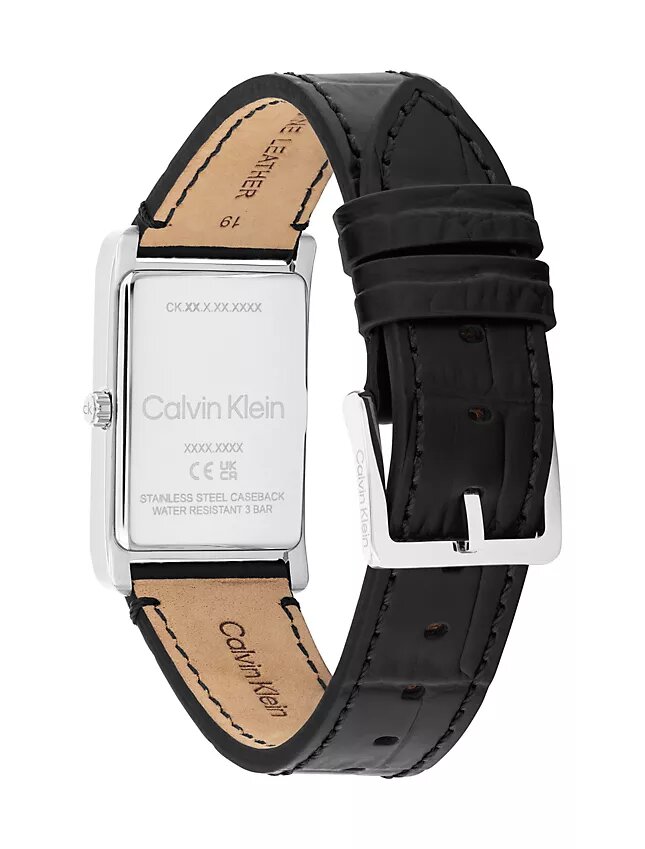 Reloj con esfera rectangular y correa de cuero Reloj con esfera rectangular y correa de cuero