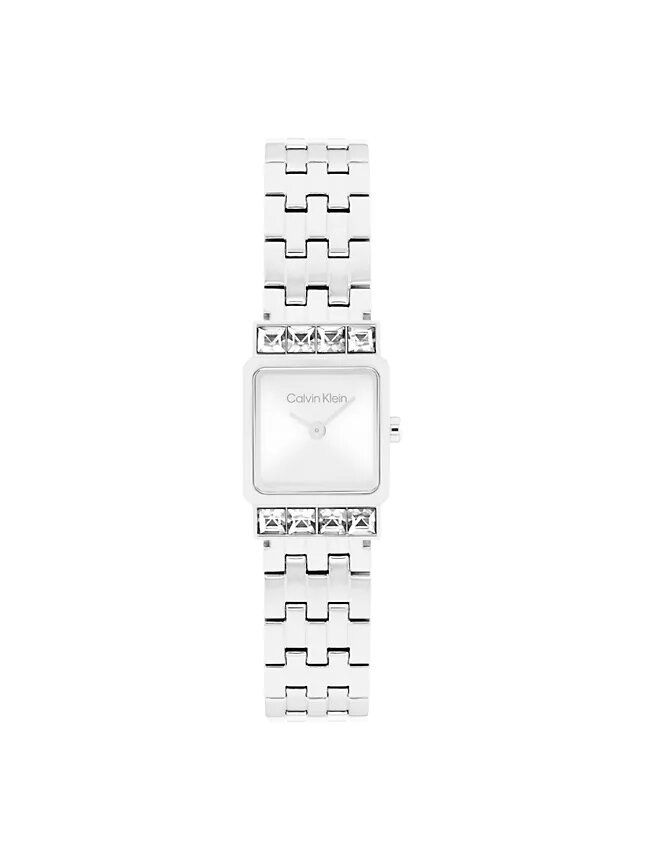 Reloj con pulsera de eslabones y esfera cuadrada Reloj con pulsera de eslabones y esfera cuadrada