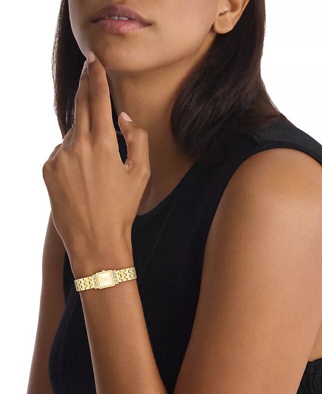 Reloj con pulsera de eslabones y esfera cuadrada Reloj con pulsera de eslabones y esfera cuadrada