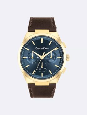 Reloj multifunción con correa de cuero Reloj multifunción con correa de cuero