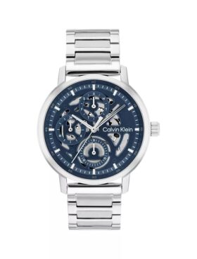 Reloj multifunción con esfera expuesta y brazalete de eslabones Reloj multifunción con esfera expuesta y brazalete de eslabones