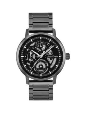 Reloj multifunción con esfera expuesta y brazalete de eslabones Reloj multifunción con esfera expuesta y brazalete de eslabones
