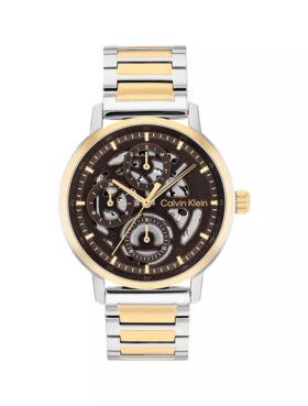 Reloj multifunción con esfera expuesta y brazalete de eslabones Reloj multifunción con esfera expuesta y brazalete de eslabones