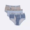 Slips de algodón elástico con logotipo para niños, paquete de 3 Slips de algodón elástico con logotipo para niños, paquete de 3
