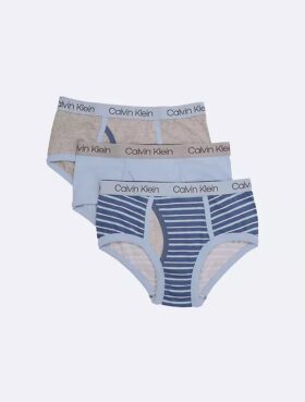 Slips de algodón elástico con logotipo para niños, paquete de 3