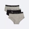Slips de algodón elástico con logotipo para niños, paquete de 3 Slips de algodón elástico con logotipo para niños, paquete de 3