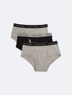 Slips de algodón elástico con logotipo para niños, paquete de 3