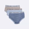 Slips de algodón elástico con logotipo para niños, paquete de 3 Slips de algodón elástico con logotipo para niños, paquete de 3