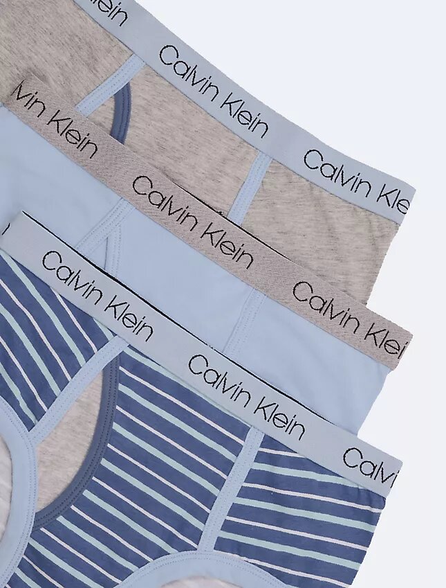 Slips de algodón elástico con logotipo para niños, paquete de 3 Slips de algodón elástico con logotipo para niños, paquete de 3