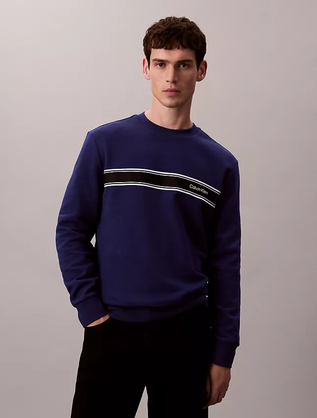 Sudadera clásica de felpa a rayas Sudadera clásica de felpa a rayas