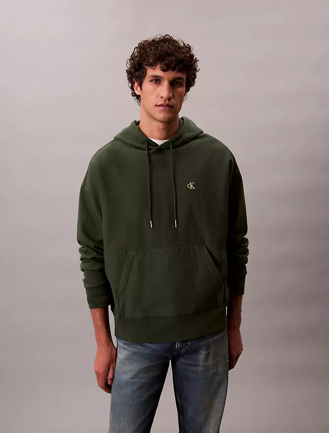 Sudadera con capucha de felpa Monogram relajada de felpa de alta calidad Sudadera con capucha de felpa Monogram relajada de felpa de alta calidad