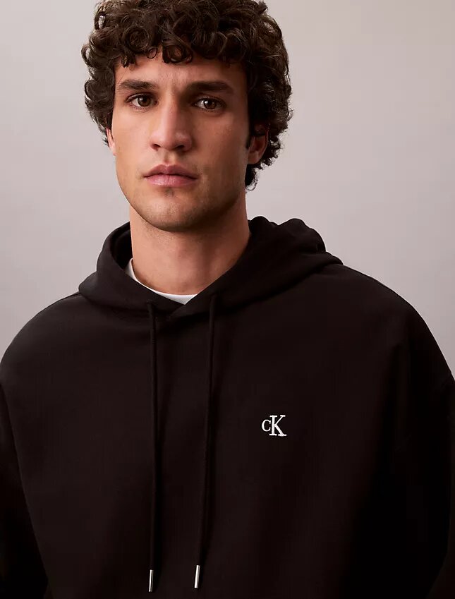 Sudadera con capucha de felpa Monogram relajada de felpa de alta calidad Sudadera con capucha de felpa Monogram relajada de felpa de alta calidad