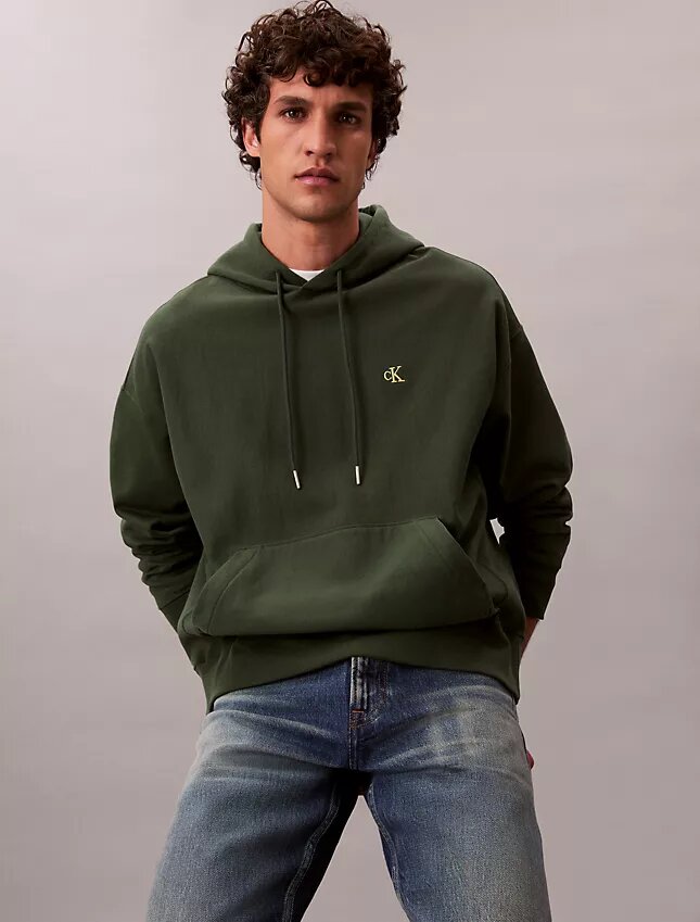 Sudadera con capucha de felpa Monogram relajada de felpa de alta calidad Sudadera con capucha de felpa Monogram relajada de felpa de alta calidad