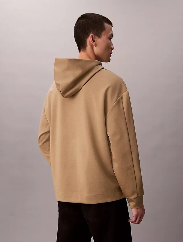Sudadera con capucha de mezcla de lana con logotipo Sudadera con capucha de mezcla de lana con logotipo