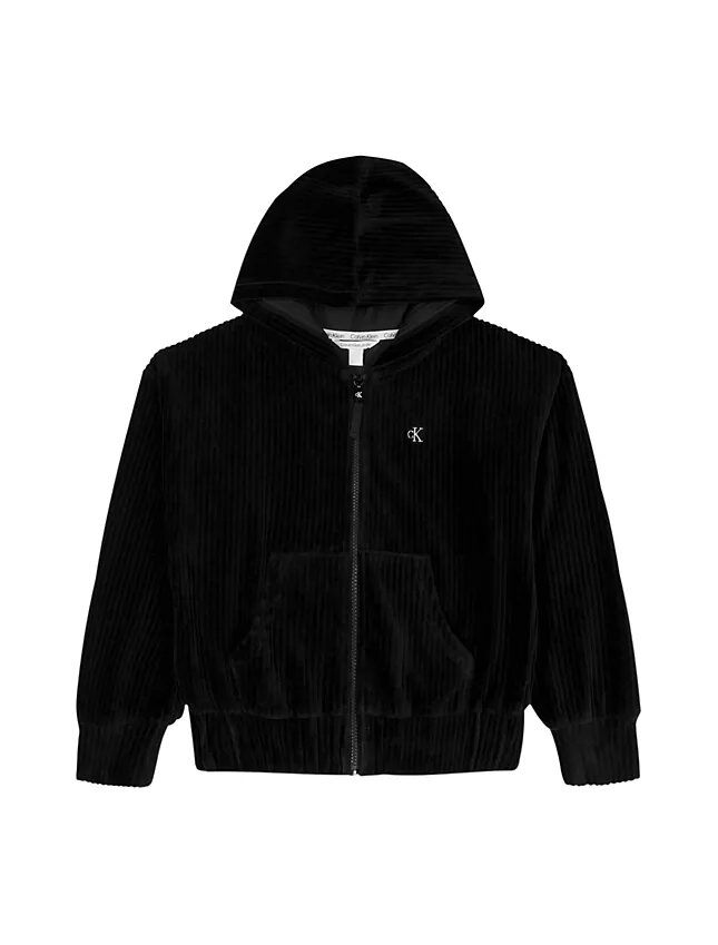 Sudadera con capucha de terciopelo acanalado para niñas Sudadera con capucha de terciopelo acanalado para niñas