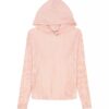 Sudadera con capucha holgada de canalé para niñas Sudadera con capucha holgada de canalé para niñas