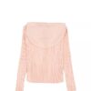 Sudadera con capucha holgada de canalé para niñas Sudadera con capucha holgada de canalé para niñas