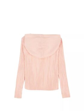 Sudadera con capucha holgada de canalé para niñas Sudadera con capucha holgada de canalé para niñas
