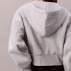 Sudadera con capucha holgada de felpa con cremallera y cinta con el logotipo Sudadera con capucha holgada de felpa con cremallera y cinta con el logotipo