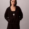 Sudadera con capucha y cremallera completa de jersey de algodón con logotipo Sudadera con capucha y cremallera completa de jersey de algodón con logotipo