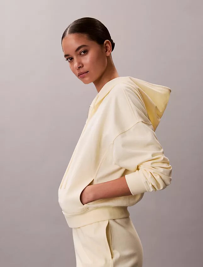 Sudadera con capucha y cremallera completa de jersey de algodón con logotipo Sudadera con capucha y cremallera completa de jersey de algodón con logotipo