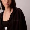 Sudadera con capucha y cremallera completa de jersey de algodón con logotipo Sudadera con capucha y cremallera completa de jersey de algodón con logotipo