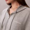 Sudadera con capucha y cremallera completa de jersey de algodón con logotipo Sudadera con capucha y cremallera completa de jersey de algodón con logotipo