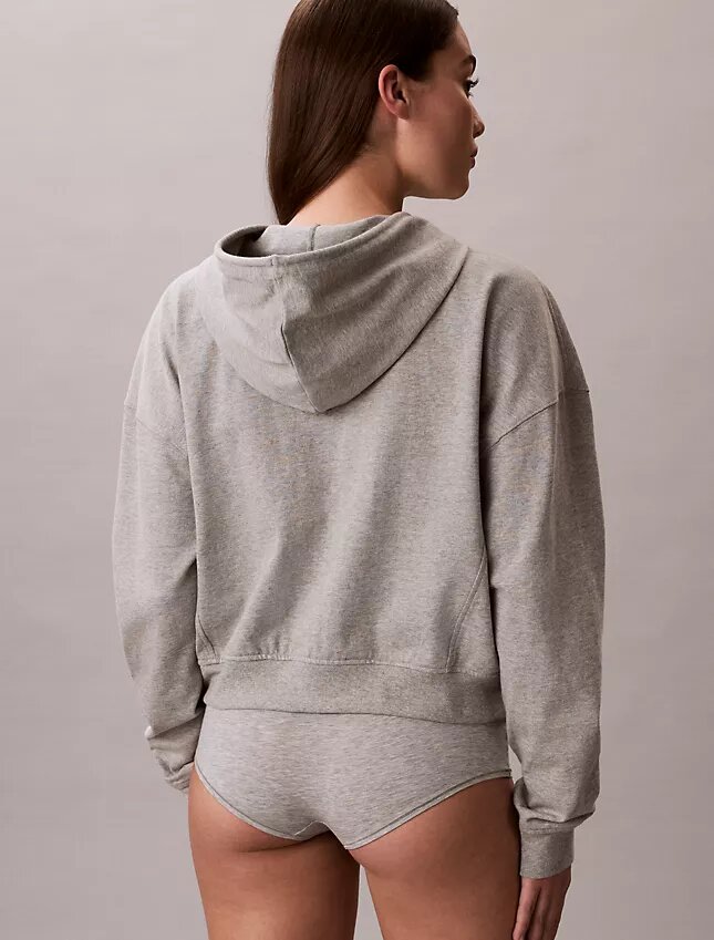 Sudadera con capucha y cremallera completa de jersey de algodón con logotipo Sudadera con capucha y cremallera completa de jersey de algodón con logotipo