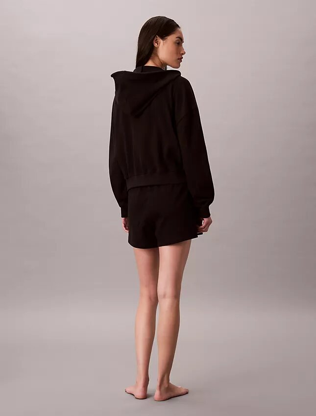 Sudadera con capucha y cremallera completa de jersey de algodón con logotipo Sudadera con capucha y cremallera completa de jersey de algodón con logotipo