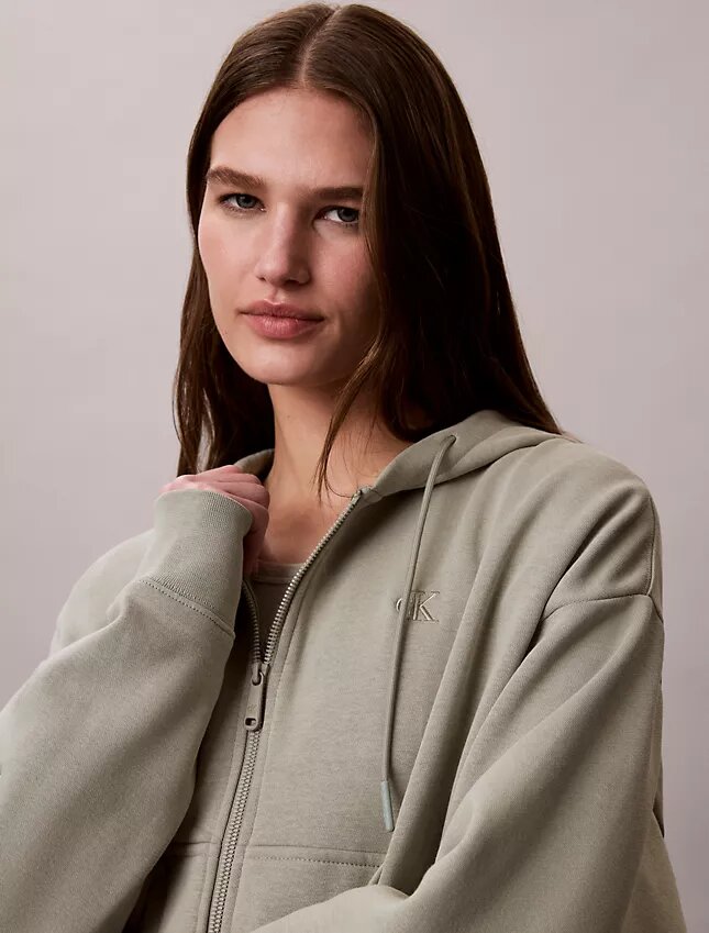 Sudadera con capucha y cremallera de felpa con Monogram Sudadera con capucha y cremallera de felpa con Monogram