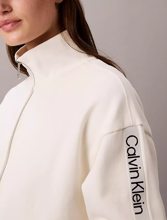 Sudadera con cremallera completa y cinta con el logotipo Sudadera con cremallera completa y cinta con el logotipo