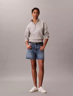 Sudadera de felpa con cremallera de un cuarto y Monogram