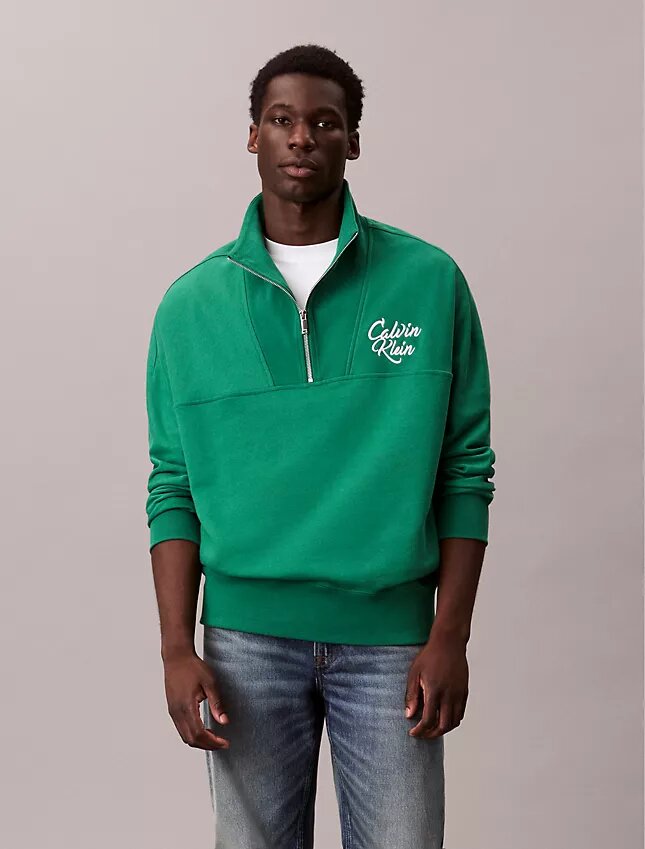 Sudadera de felpa premium con cremallera de un cuarto y corte holgado Sudadera de felpa premium con cremallera de un cuarto y corte holgado