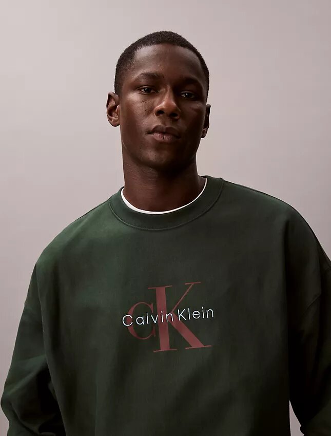 Sudadera holgada de felpa de primera calidad con logotipo Monogram Sudadera holgada de felpa de primera calidad con logotipo Monogram